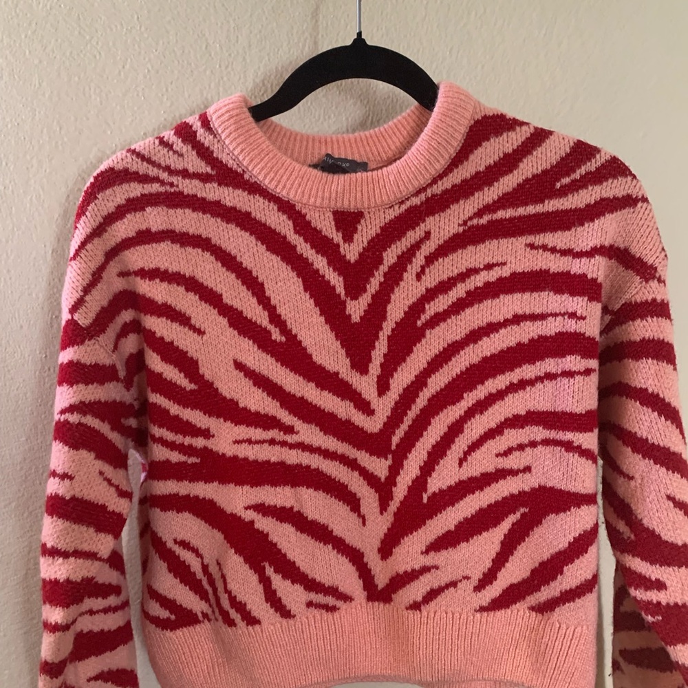 Pink and Red Pattern Sweater